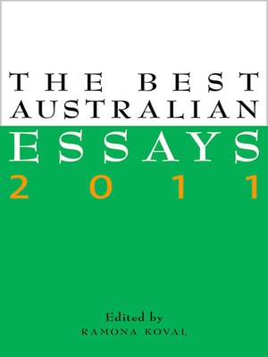cover image of The Best Australian Essays 2011